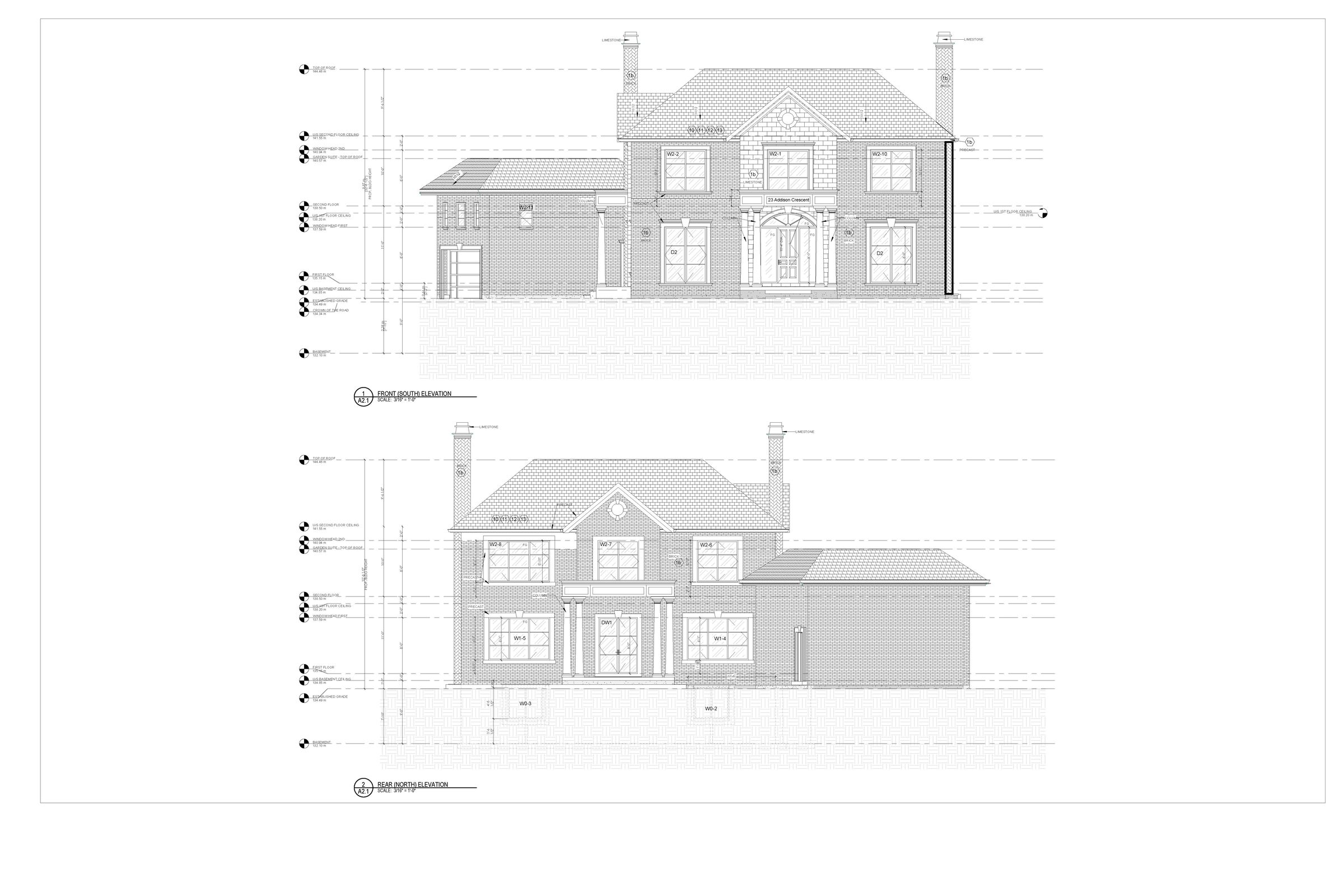 Elevation drawings from the studio