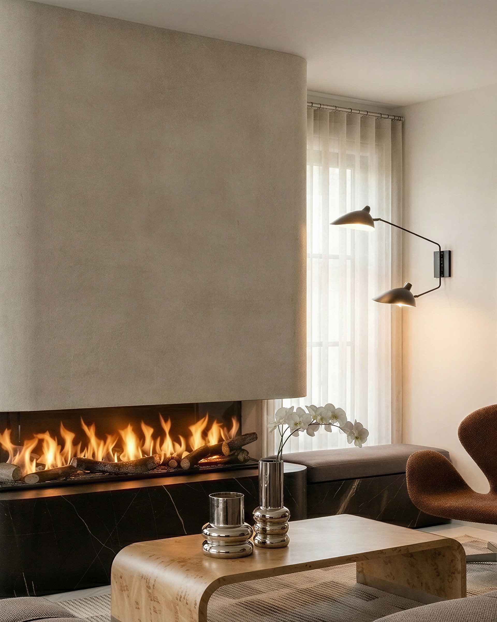 Hearth · stone and plaster