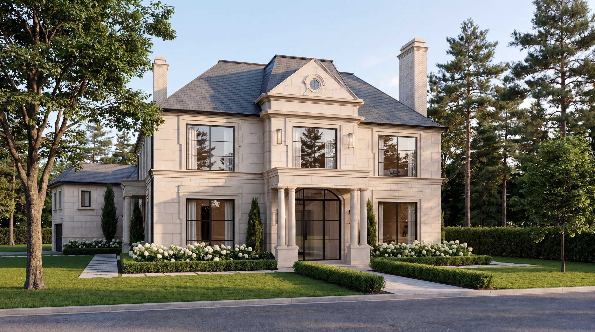 A Georgian custom home and its gardens