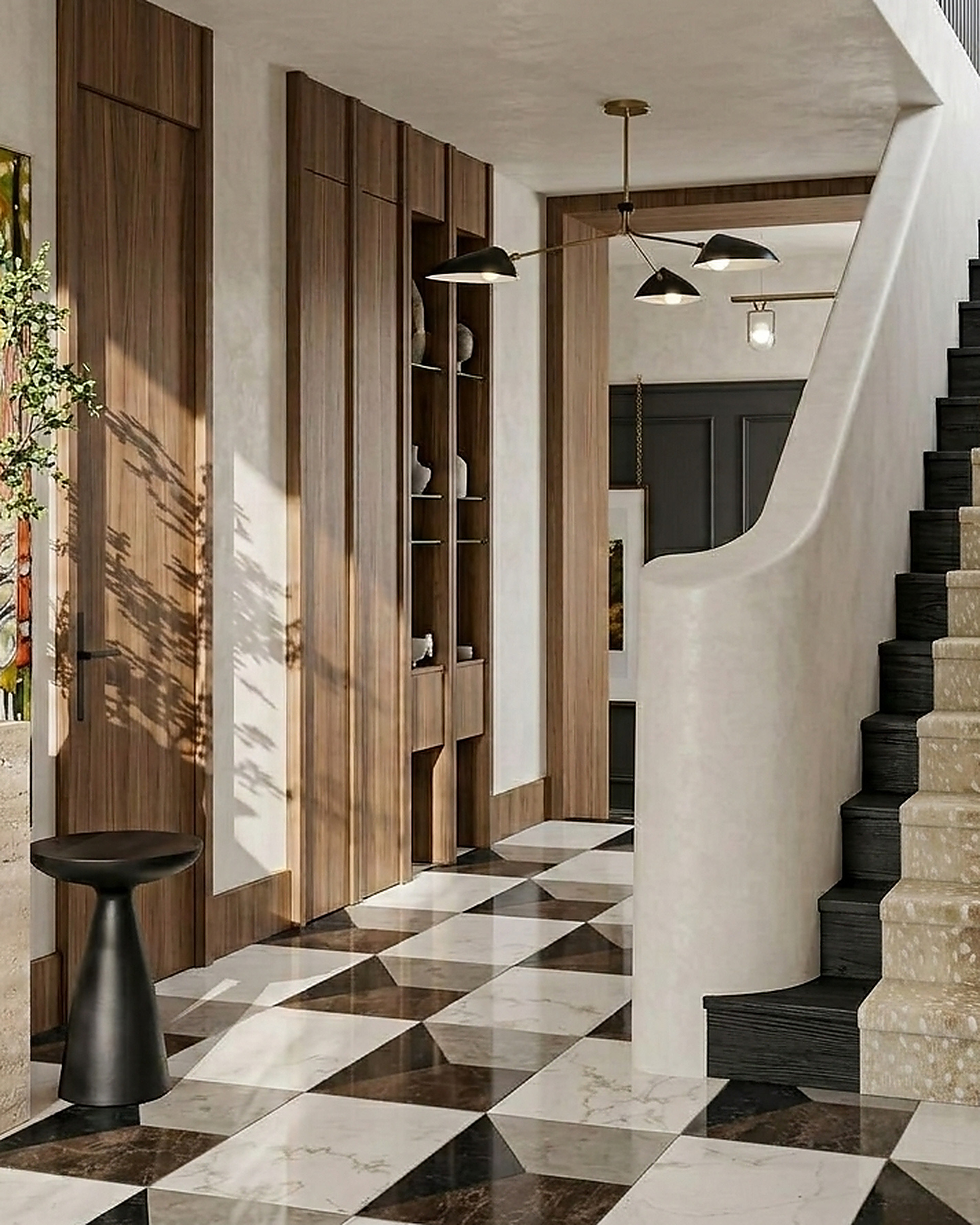 Foyer · checkerboard stone