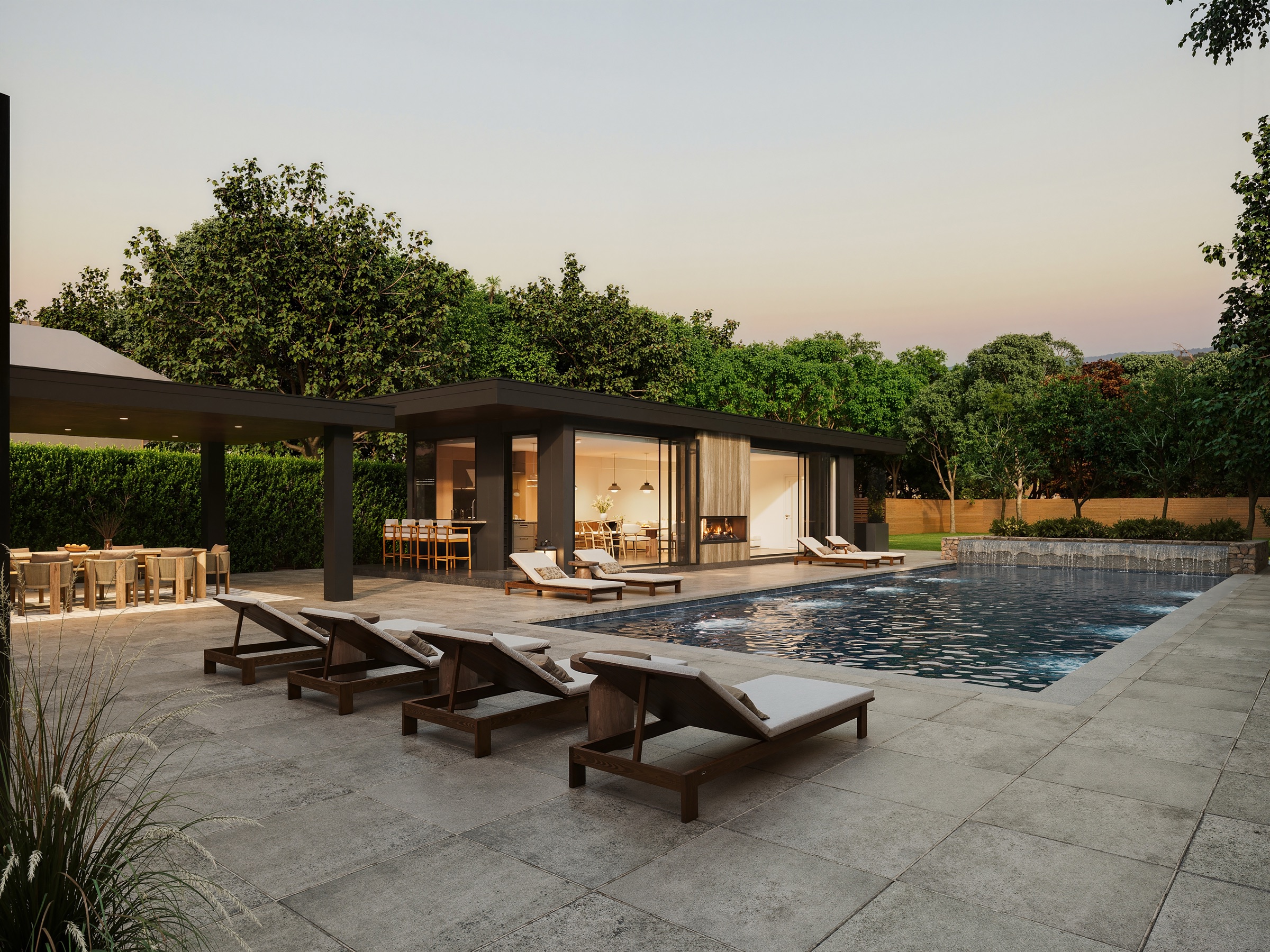 The Weaver residence at twilight